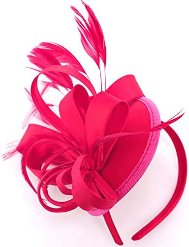 Fascinator Hats for Women Cocktail Feather Mesh Net Veil Party Kentucky Derby