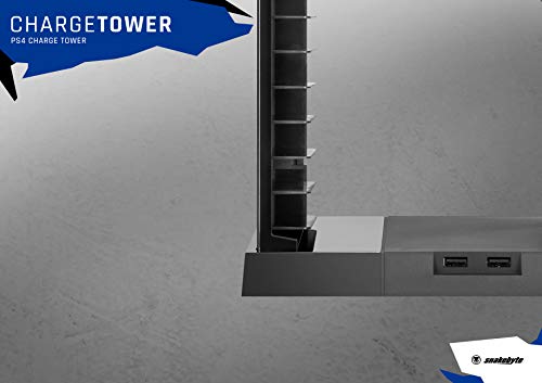 Snakebyte PS4 Charge: Tower - Games Storage Tower for 15 Games including 2 USB Ports to Charge your Controller / Gamepad for PlayStation 4 - Thumbnail 3
