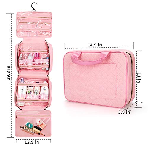 Large Travel Toiletry Bag with Hanging Hook, Jelly Comb Waterproof Cosmetic Travel Bag for Women, Makeup Travel Organizer for Jewellery, Shampoo, Toiletries, Bottles, Accessories. 9 Large Travel Toiletry Bag with Hanging Hook, Jelly Comb Waterproof Cosmetic Travel Bag for Women, Makeup Travel Organizer for Jewellery, Shampoo, Toiletries, Bottles, Accessories.