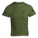 Down Range (Soldier and US Flag) Mens T-Shirt - American Warrior Collection Large OD Green