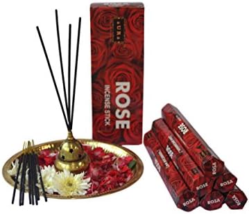 Aura Rose Incense Sticks I Amazing Aromatherapy Natural Air Freshener I Rejuvenating Floral Fragrance For Mood Support I Soothes and Heals I Fragrance For Women I Premium Long lasting Aroma