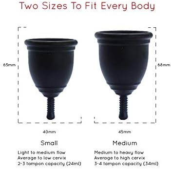 Ruby Cup, Reusable Menstrual Cup, Small (Light Flow), Black, Includes Cup Donation. Perfect for Beginners. Safe - Image 4
