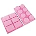 Baking Fun 6-Cavity Plain Rectangle Silicone Mold 8-Cavity Round Silicone Mold for Homemade Craft Soap Mold, Cake Mold, Ice cube tray, Cupcake Liners Set of 2