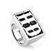UNAPHYO Jewelry Men's Stainless Steel Letters HD Motor Biker Ring, Silver Size 8