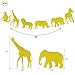 Gold Glitter Jungle Safari Animal Banner Zoo Themed Baby Shower Kids Birthday Party Supplies Decorations