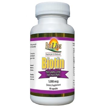 Amazon.com: Biotin 60 Capsules 5000mcg From Biolife: Health ...