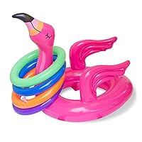 Ygoing 1Pack Flamingo Inflatable Ring Toss Game Pool Party Toy for Kids Adult Party Favor Decoration (2 Pack)