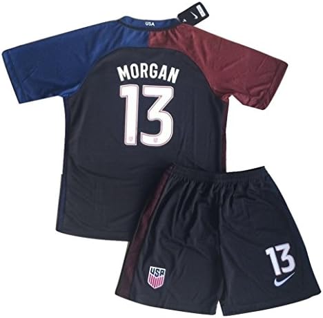 2016-2017 Alex Morgan #13 USA National Away Jersey and Shorts for Kids/Youth (Ages 7-8)