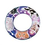 Fun Express Inflatable Space Cat Pool Float for Swimming Pool, Beach and Lake