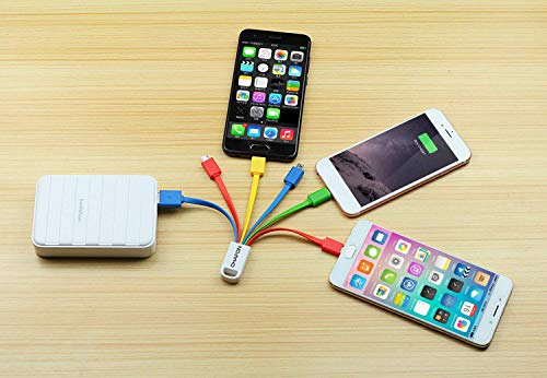 Multi Charging Cable,CHAFON 6 in 1 USB Charge Cable with Type C,2 Micro USB, Mini USB,Phone Connectors for Charging Cell Phones Tablets and More- 2 Pack