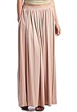 LeggingsQueen Women's Rayon Spandex Layered Maxi Skirt with Pockets