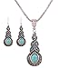 2017 Hot Jewelry Set ! AMA(TM) Women Vintage BOHO Style Peacock Butterfly Flower Owl Turquoise Pendant Necklace Earrings Eardrop Jewelry Set Gifts