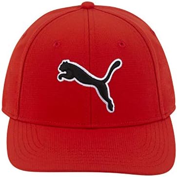 PUMA Evercat Dillon Stretch-Fit Cap, Firey Red/Black, Small-Medium