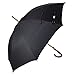Balios UK Designed Prestige Walking Stick Umbrella Bamboo Handle Double Canopy (Jet Black)