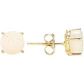 Gempires Gemstone Druzy Stud Earrings for Women 14k Gold Plated Handmade Prong Set Studs Raw Crystal Hypoallergenic Jewelry Minimalist Every Ocassion Gift