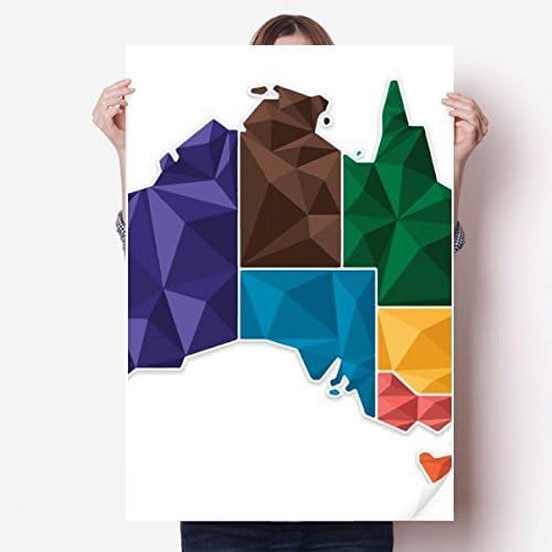 Diythinker オーストラリア 地図 領土 州 カラフルイラスト ステッカー デコレーション ポスター プレイビル 壁紙 窓 デカール Cznelb