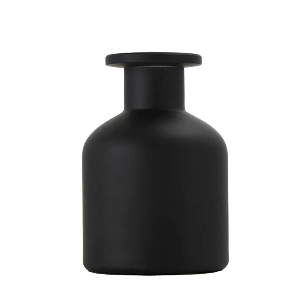 1PCS 150ml/5oz Empty Glass Diffuser Bottle Aromatherapy Jar Pot Mini Vase Container Fragrance Accessories Use for DIY Replacement Reed Diffuser Sticks Sets(Black)