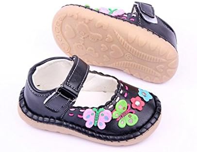 Exdream Baby Kids Girls Toddler Faux Leather Mary Jane Flats Shoes Black 6.5 M US Toddler