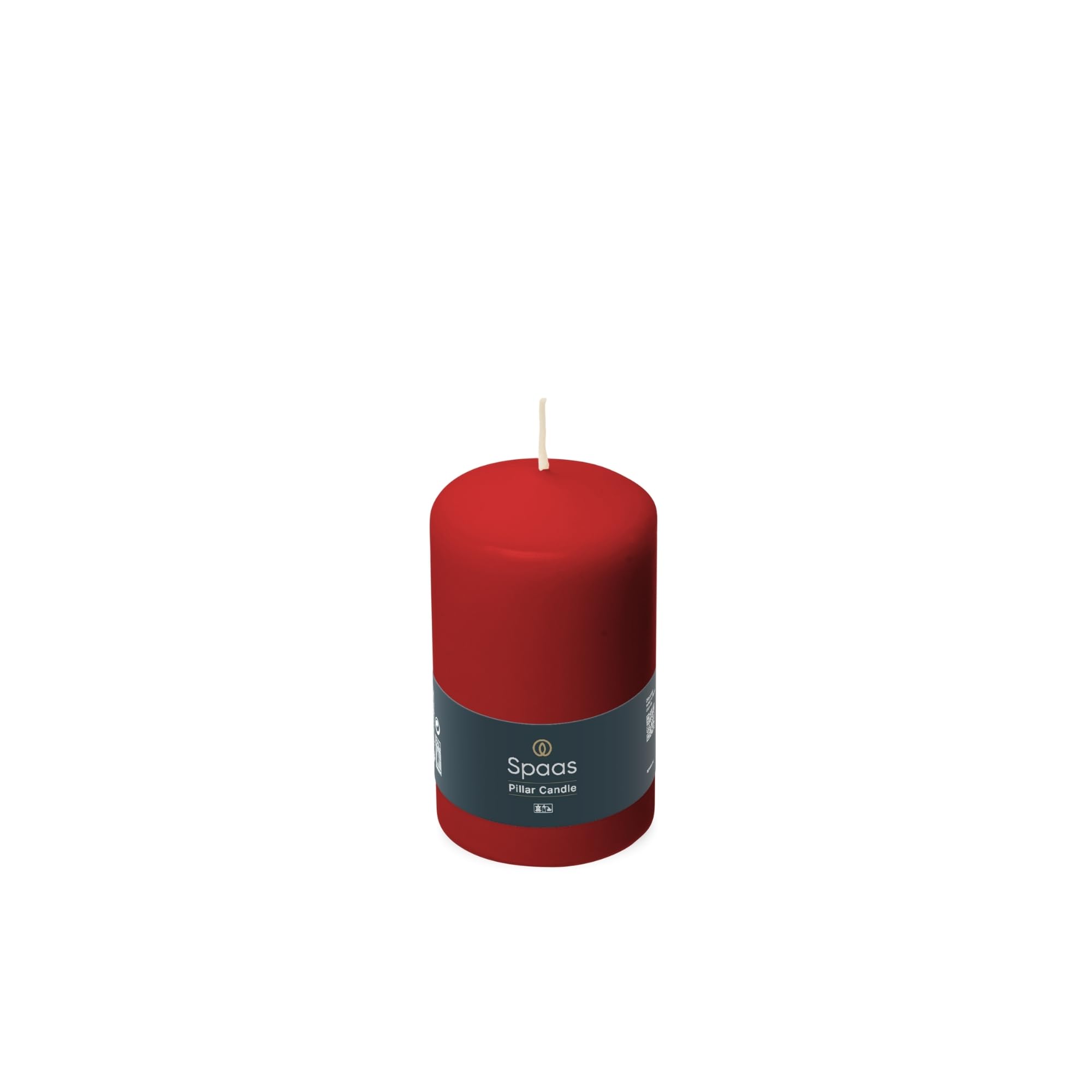 Spaas 12 Unscented Pillar Candles 60/100 mm, ± 25 Hours, Red