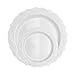 Posh Setting Elegant Collection White Plastic Disposable Dinnerware Set, Wedding Plastic Dishes For 40 Guests (40 10.25'' Dinner Plates and 40 7.25'' Salad Plates), Fancy Disposable Dinnerware