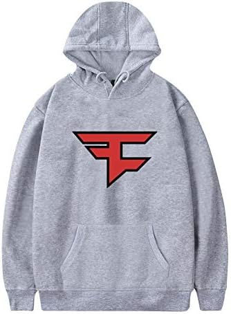 Mens Pullover Hoodie Faze Clan Logo Long Sleeve Fleece Hoody Casual Tops Sweatshirt