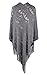 QZUnique Women's Sweater Cape Pullover Knitted Shawl Tassels Knit Poncho-Like Wrap
