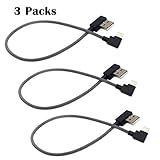 YICHUMY 3 Packs 27cm Short Fast Charging Cable 90 Degree Phone Charging Cable Braided USB Charger Cord Right Angle Compatible with Phone X Phone XS MAX/XR/Phone 8 Plus(Black)