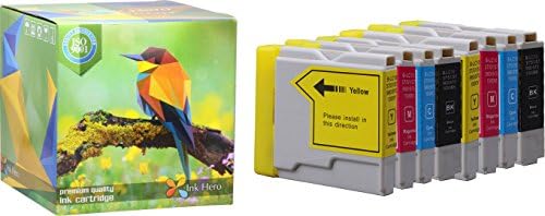 Ink Hero 8 Pack Ink Cartridges for Brother LC-51 DCP 130C 330C 350C 750CW Intellifax 1360 1860C 1960C 2480C 2580C MFC 230C 240C 3360C 440CN 465CN 5460CN 5860CN 665CW 685CW 845CW 885CW Printer Inks