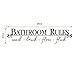 Yesido. BATHROOM RULES Wash Brush Wall Sticker Home Decal Decor For Bathroom