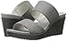 crocs Women's Leigh II 2 Strap Wedge W Wedge Sandal, Silver/Graphite, 8 M US