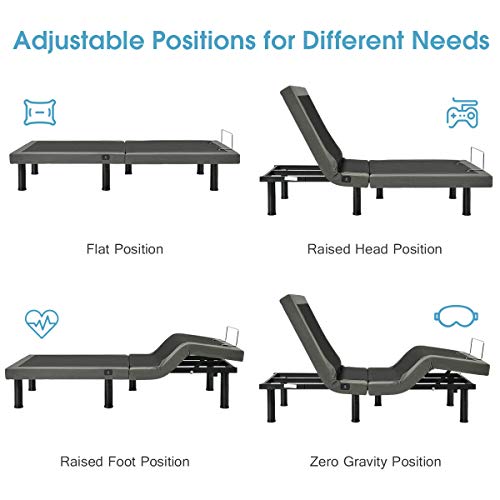 Giantex Adjustable Massage Bed Base Wireless Remote USB Charge Ports