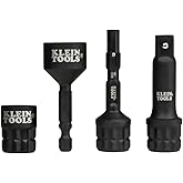 Klein Tools 65KADPM KNECT (M) Impact Socket Adapter Set, 4 Adapters for 3/8-Inch Drive Tools, Flip Sockets and Impact Drivers, Compatible with KNECT (S) and (M) Systems