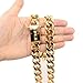 18k Big Gold Dog Necklace,Large Medium Dogs Boys Girls, Personalized 19mm Wide 16-26Inches Oversized Thick Cuban Link Dog Collar