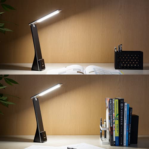 Foldable LED Desk Lamp with Phone Holder, Nioe Battery Operated Table