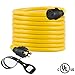 Yodotek 25FT Heavy Duty Generator Locking Power Cord NEMA L14-30P/L14-30R,4X10 Gauge SJTW Cable, 125/250V 30Amp 7500 Watts Yellow Generator Lock Extension Cord with UL Listed