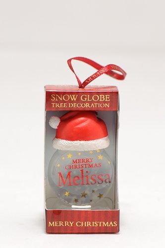 Melissa Personalised Snow Globe Christmas Tree Decoration