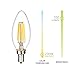 (3 Pack) 6-Watt LED Filament Candelabra Light Bulb, Dimmable, Warm White 2700K, 60-Watt Incandescent Replacement, 550 Lumens, E12 Candelabra Base, Torpedo Shape, UL-Listed