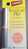Carmex Moisture Plus Ultra Hydrating Lip Balm, Sheer Peach Tint (2 Pack)