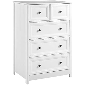 Amazon Com Delacora Bdr5grovwh Groove Style 30 Wide 5 Drawer