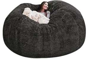 EKWQ Bean Bag,Big Huge Giant Bean Bag Chair for Adults, (No Filler) Bean Bag Chair for Adults Kids Comfy Fluffy Giant Round Beanbag Lazy Sofa Cover- Machine Washable Covers, Double Stitched Seams
