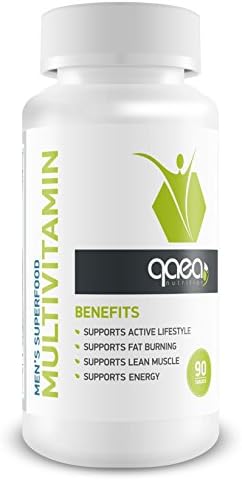 SUPERFOOD MULTIVITAMINS for Active Men - Supports Energy, Lean Muscle and Fat Burning. 90 Tablets