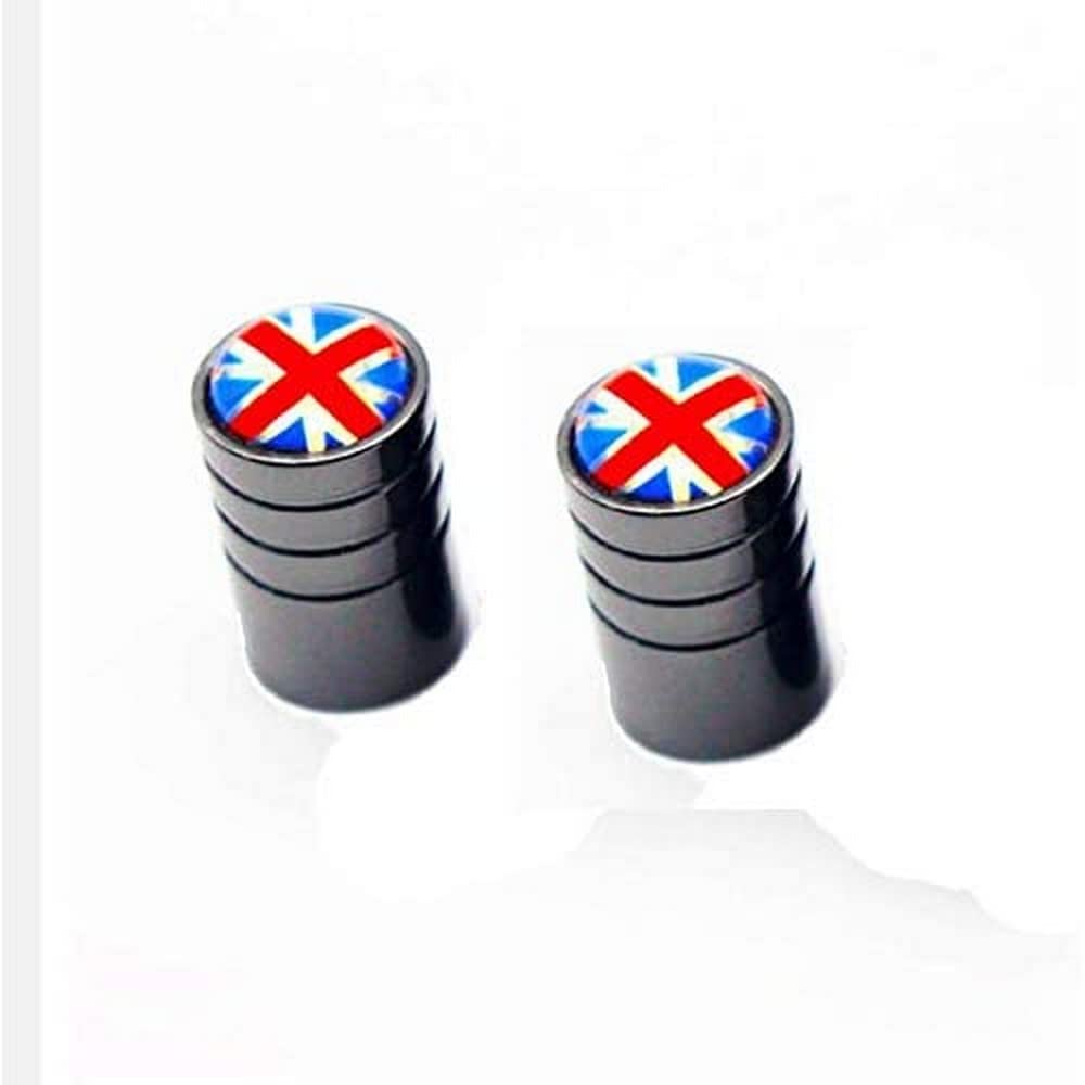 Aluminium Valve Inner Tube Caps for BROMPTON Black Union Jack (PAIR)