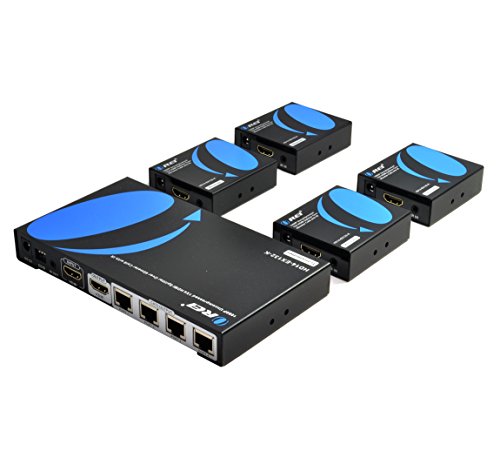 OREI 1x4 HDMI Extender Splitter Over Single Cable CAT6/7 1080P With IR Remote EDID Management - Up to 132 Ft - Loop Out - Low Latency