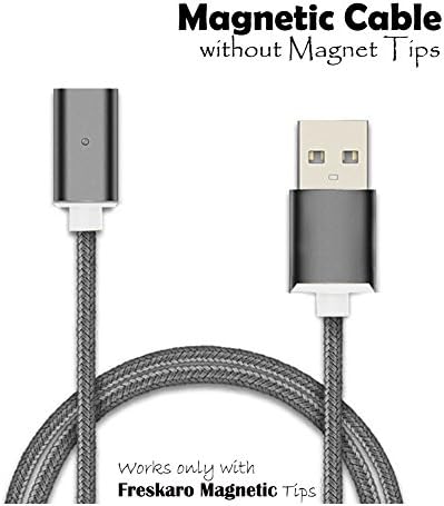 Android Micro Cable-Magnetic iPhone Charger-Multiple USB Charging Cable Works Only with FresKaro Magnet Head, Extra Backup Cable to use in office or Car, 3.3ft Nylon Braised Cable, Spacegray