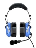 FARO G2-PNR Premium Pilot Aviation Headset with Mp3 Input (Adapters for aviation headset connectors, standard dual GA adapter universal support)-Blue