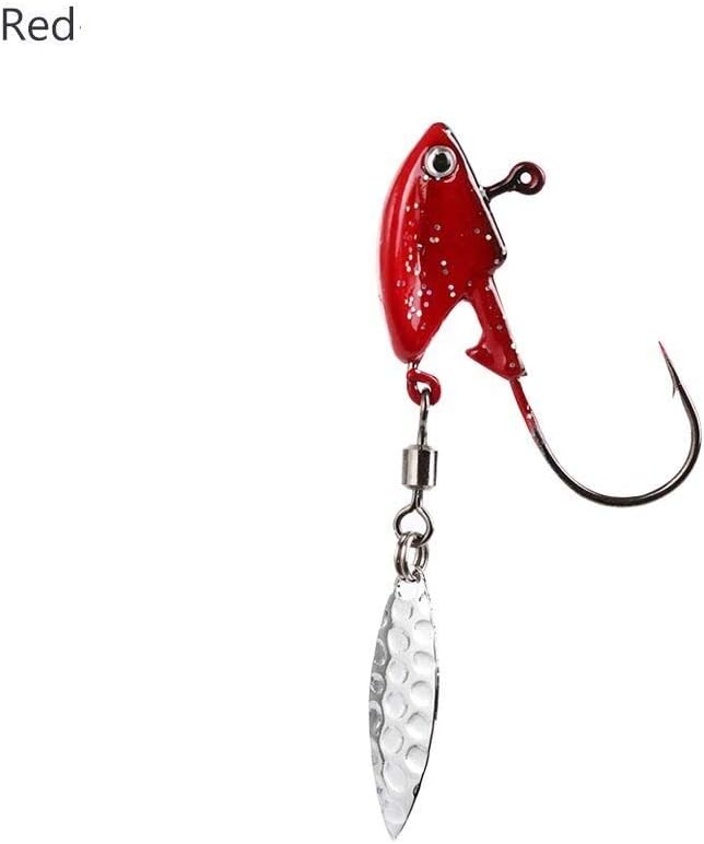 King Boutiques 1PC Jigs Fishhook Fishing Lures Sinking Metal Spoons Micro Jigging Bait Jig Head Baits 3.5g/7g/10g/14g Baits Tackle Fishing Hook (Color : Red, Model Number : 10g)