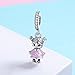 MICHIKO Pink Enamel Charm Bracelets for Girls Apply To Pandora Necklaces Jewelry Birthday Gifts