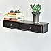 WELLAND Wall-Mounted Storage Shelf with 2 Drawers, Espresso