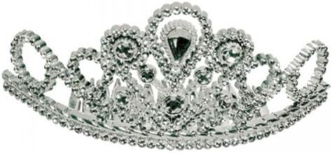 Novelty Party Plastic Mini Silver Tiara Comb