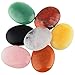 Rockcloud Oval Worry Stones,Palm Pocket Stone,Healing Crystal Chakra Therapy Geometry,Assorted Stones,Pack of 7